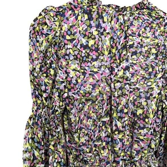 NWT TED BAKER Karliie Abstract Floral Confetti Dot Tiered Mini Dress - Picture 5 of 16
